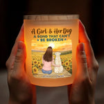 Together Beyond Time - Dog Personalized Custom Printed Glass Jar With LED Candle - Gift For Pet Owners, Pet Lovers