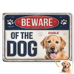 Custom Photo Step Inside If You Dare - Dog & Cat Personalized Custom 3D Inflated Effect Printed Home Decor Metal Sign - House Warming Gift For Dog Lovers, Pet Parents