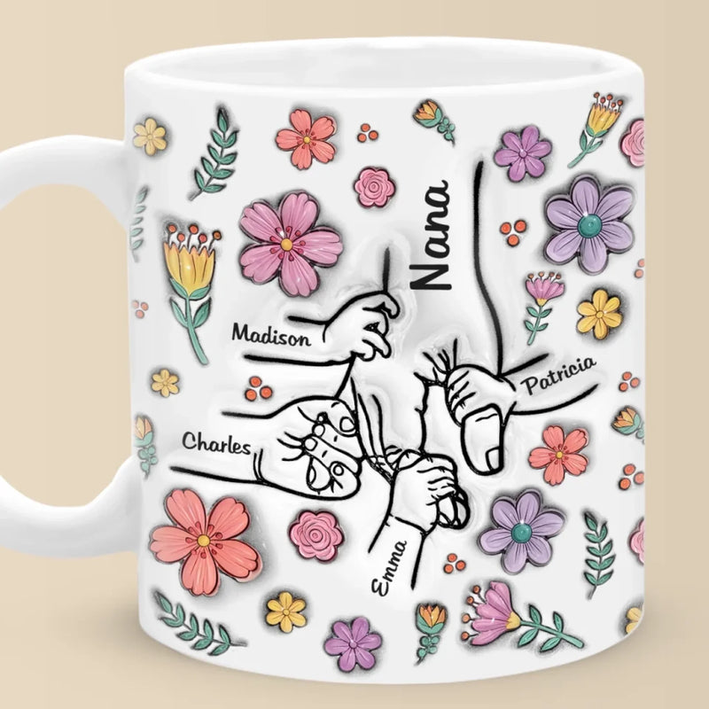 The Most Beautiful Flowers Bloom In A Mother’s Love - Family Personalized Custom 3D Inflated Effect Printed Mug - Mother's Day, Gift For Mom, Grandma