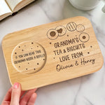 Custom Name Grandma Tea & Biscuit Gifts - Personalized Tea Board