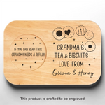 Custom Name Grandma Tea & Biscuit Gifts - Personalized Tea Board