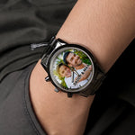 Custom Photo Time Moves, Memories Remain - Family Personalized Custom Men's Watch - Father's Day, Gift For Dad