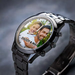Custom Photo Time Moves, Memories Remain - Family Personalized Custom Men's Watch - Father's Day, Gift For Dad