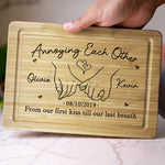 Made With Love, Served With Laughter - Couple Personalized Custom Engraved Wooden Cutting Board - Gift For Couple