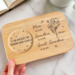 A Family Bond, Forever Engraved - Family Personalized Custom Engraved Wooden Tea & Snack Board - Mother's Day, Gift For Mom, Grandma