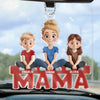 Our Hearts Belong To You, Mama - Family Personalized Custom Car Ornament - Acrylic Custom Shaped - Mother's Day, Gift For Mom, Grandma