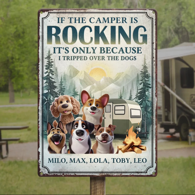 Paws, Play And Campfire Days - Dog Personalized Custom Home Decor Metal Sign - House Warming Gift For Pet Owners, Pet Lovers
