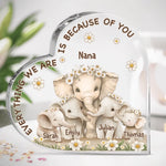 A Mother’s Love Never Ends - Family Personalized Custom Heart Shaped Acrylic Plaque - Mother's Day, Gift For Grandma, Mom
