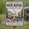 Happy Campers & Wagging Tails - Dog Personalized Custom Home Decor Metal Sign - House Warming Gift For Husband Wife, Pet Owners, Pet Lovers