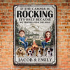 Happy Campers & Wagging Tails - Dog Personalized Custom Home Decor Metal Sign - House Warming Gift For Husband Wife, Pet Owners, Pet Lovers