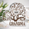 Strong Like A Mother’s Roots - Family Personalized Custom Heart Shaped Acrylic Plaque - Mother's Day, Gift For Mom, Grandma