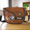 Paws And Reflect Love - Dog Personalized Custom Leather Saddle Bag - Gift For Pet Owners, Pet Lovers