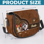 Furry Friends, Forever Love - Dog Personalized Custom Leather Saddle Bag - Gift For Pet Owners, Pet Lovers