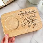 Custom Name Grandpa Tea and Biscuit Gifts - Personalized Tea Board
