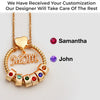 Mom’s Love, Forever Engraved - Family Personalized Custom Circle Pendant With Birthstone Beads Necklace - Mother's Day, Gift For Mom