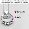 Mom’s Love, Forever Engraved - Family Personalized Custom Circle Pendant With Birthstone Beads Necklace - Mother's Day, Gift For Mom