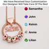 Mom’s Love, Forever Engraved - Family Personalized Custom Circle Pendant With Birthstone Beads Necklace - Mother's Day, Gift For Mom