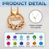 Mom’s Love, Forever Engraved - Family Personalized Custom Circle Pendant With Birthstone Beads Necklace - Mother's Day, Gift For Mom