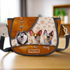 Happiness Is A Wagging Tail & A Loving Heart - Dog Personalized Custom Leather Saddle Bag - Gift For Pet Owners, Pet Lovers