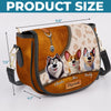 Happiness Is A Wagging Tail & A Loving Heart - Dog Personalized Custom Leather Saddle Bag - Gift For Pet Owners, Pet Lovers