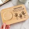 Peaceful Moments, Grandpa’s Favorite Time - Family Personalized Custom Engraved Wooden Tea & Snack Board - Father's Day, Gift For Dad, Grandpa