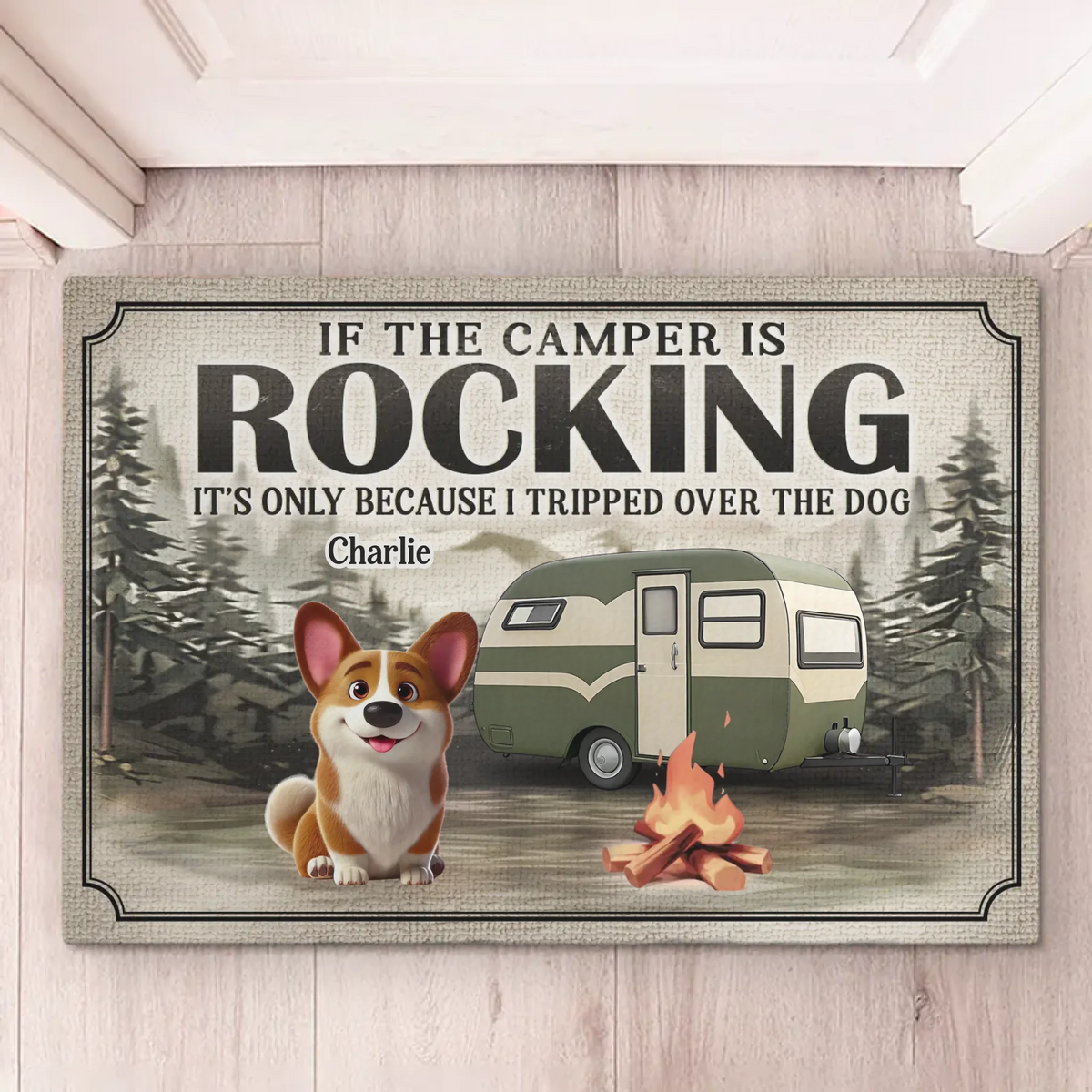 Welcome to Camp Pup Paradise - Dog Personalized Custom Home Decor Decorative Mat - House Warming Gift For Pet Owners, Pet Lovers