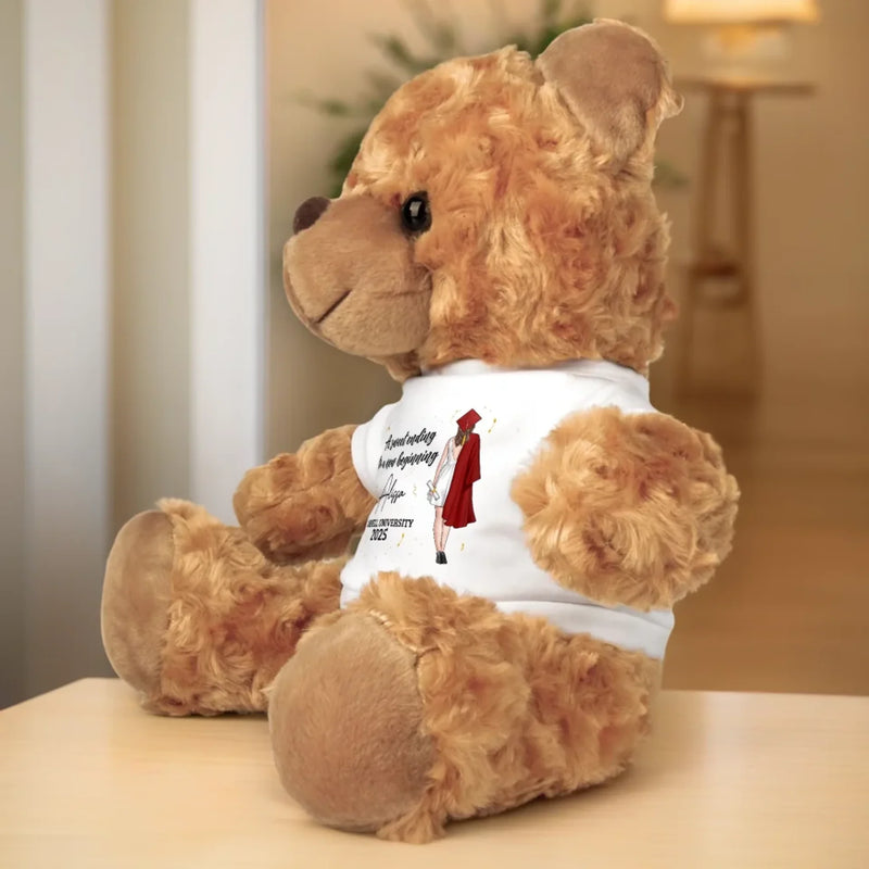 Diploma In Hand, Future In Sight - Family Personalized Custom Teddy Bear Plush - Graduation Gift For Family Members, Siblings, Brothers, Sisters
