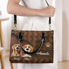 Furry Friends, Forever In My Heart - Dog Personalized Custom Leather Handbag - Gift For Pet Owners, Pet Lovers