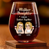 From My Heart To Yours, Forever - Family Personalized Custom Wine Glass - Mother's Day, Gift For Mom, Daughter