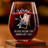 Raising Tiny Humans, One Sip At A Time - Family Personalized Custom Wine Glass - Mother's Day, Gift For Mom, Grandma