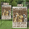 Welcome To Paw Paradise, Humans May Enter - Dog Personalized Custom Flag - Gift For Pet Owners, Pet Lovers