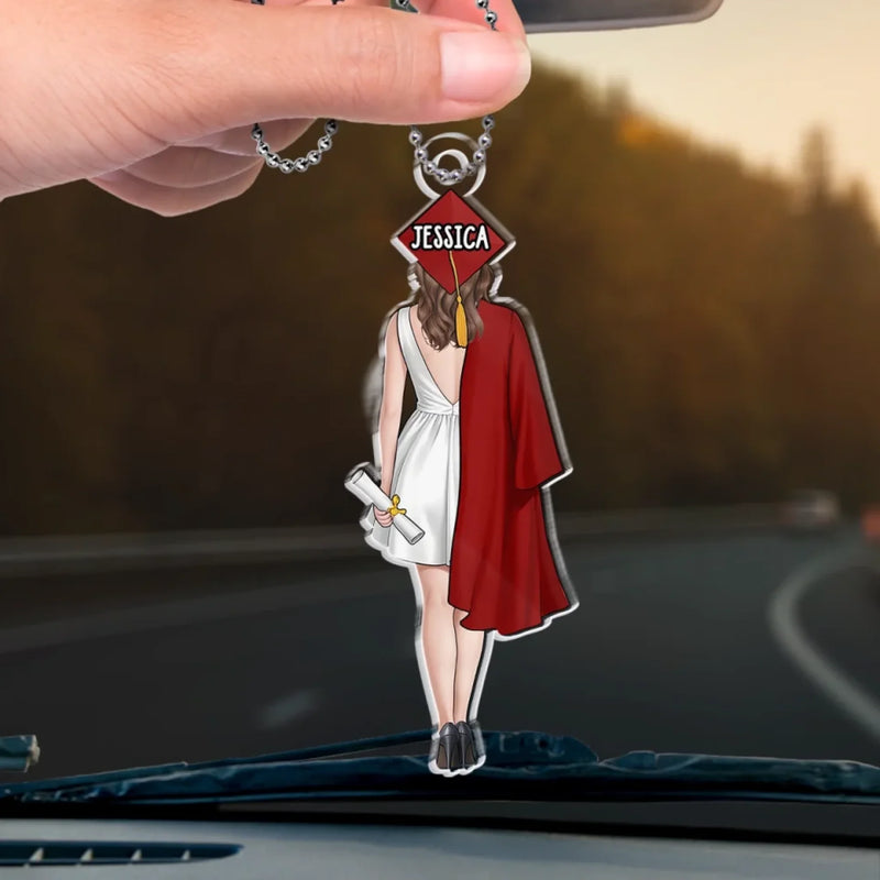 The Future Is Yours, Go Shine - Family Personalized Custom Car Ornament - Acrylic Custom Shaped - Graduation Gift For Family Members, Siblings, Brothers, Sisters
