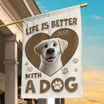 Custom Name Life Is Better With a Dog Gifts - Personalized Flag