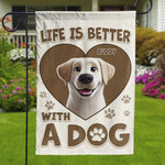 Custom Name Life Is Better With a Dog Gifts - Personalized Flag