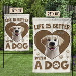 Custom Name Life Is Better With a Dog Gifts - Personalized Flag