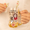 A Sip Of Tea A Paw By Me - Dog Personalized Custom Enamel Flower Tea Cup With Lid & Spoon - Gift For Pet Owners, Pet Lovers