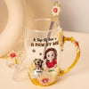 A Sip Of Tea A Paw By Me - Dog Personalized Custom Enamel Flower Tea Cup With Lid & Spoon - Gift For Pet Owners, Pet Lovers