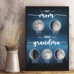 Custom Name First Mom Now Grandma Gifts - Personalized Poster