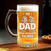 Here's To Dad, The Man Behind Our Cheers - Family Personalized Custom Glass Beer Mug - Father's Day, Gift For Dad, Grandpa