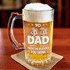 Here's To Dad, The Man Behind Our Cheers - Family Personalized Custom Glass Beer Mug - Father's Day, Gift For Dad, Grandpa