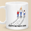 A Mother’s Love Leaves Footprints On The Heart - Family Personalized Custom Mug - Mother's Day, Gift For Mom, Grandma