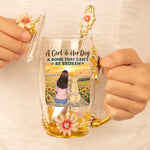 Custom Name Girl and Dog Gifts - Personalized Flower Tea Cup