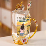 Custom Name Girl and Dog Gifts - Personalized Flower Tea Cup
