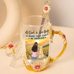 Custom Name Girl and Dog Gifts - Personalized Flower Tea Cup
