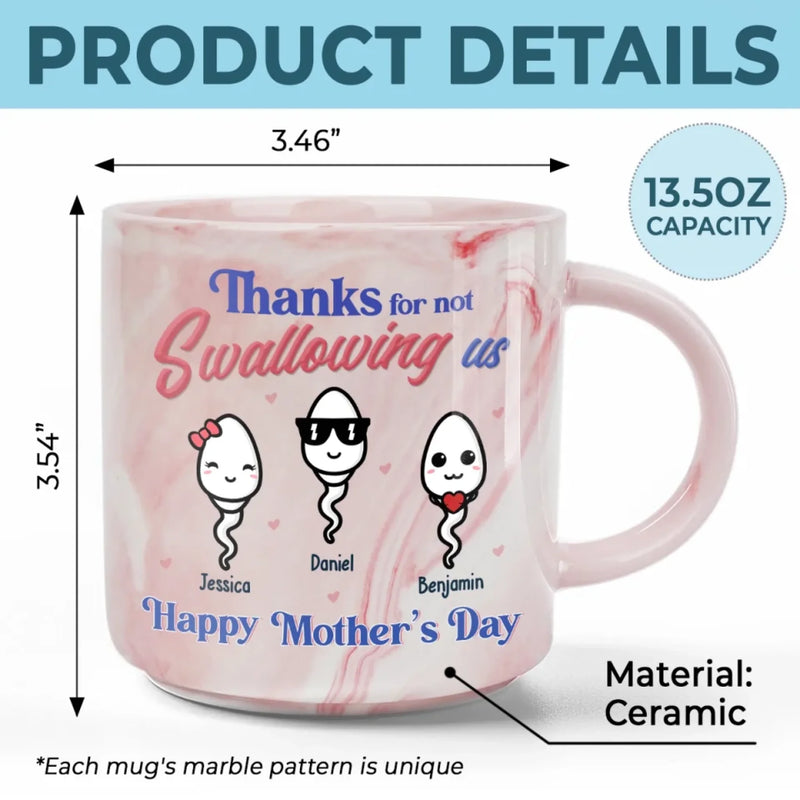 We Are Your Greatest Miracle - Family Personalized Custom Marble Mug - Mother's Day, Gift For Mom, Grandma