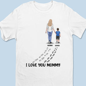 Following In Your Footsteps With Love & Gratitude -  Family Personalized Custom Unisex T-shirt, Premium T-shirt, Hoodie - Mother's Day Gift For Mom, Grandma
