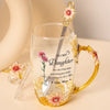 My Love Follows You Always - Family Personalized Custom Enamel Flower Tea Cup With Lid & Spoon - Mother's Day, Gift For Mom, Daughter