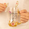 My Love Follows You Always - Family Personalized Custom Enamel Flower Tea Cup With Lid & Spoon - Mother's Day, Gift For Mom, Daughter