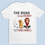 Love Leaves Paw Prints On My Heart - Dog Personalized Custom Unisex T-shirt, Premium T-shirt, Hoodie - Gift For Dog Lovers, Pet Owners