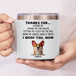 Dogs Are Joy In Fur - Dog Personalized Custom 14oz Stainless Steel Tumbler With Handle - Gift For Pet Owners, Pet Lovers